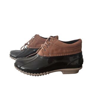 Tommy Hilfiger brown waterproof duck booties size 8
